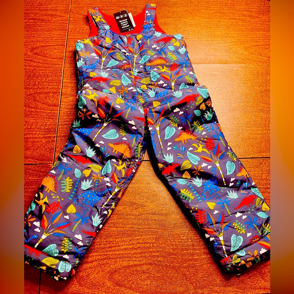 NWT 3t 4t 4 5t 5 rainbow dinosaurs winter snow pants bibs suit childrens place